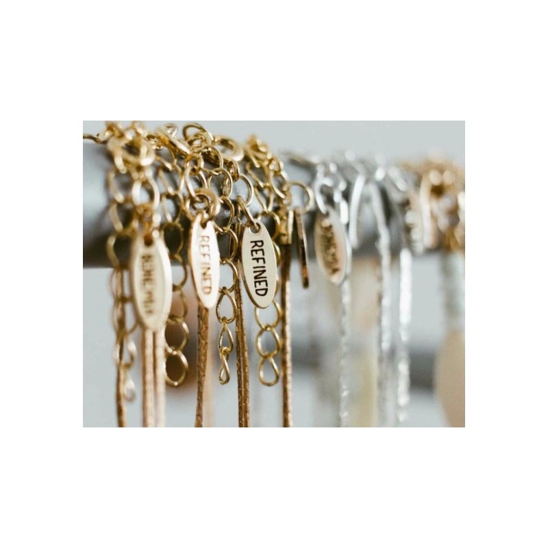 MINI ETIQUETAS PERSONALIZADAS PARA JOYERÍA ACERO Y ORO