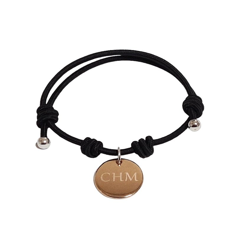 PULSERA NUDOS CORREDIZOS CON CHAPA PERSONALIZADA