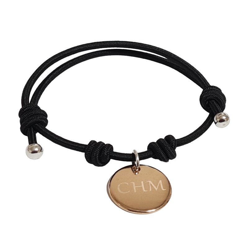 PULSERA NUDOS CORREDIZOS CON CHAPA PERSONALIZADA