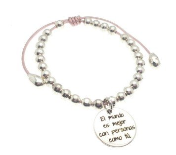 pulseras cuero y zamak personalizadas plata design