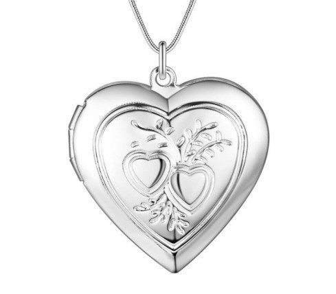 COLGANTE RELICARIO PORTAFOTOS CORAZÓN CON PLATA 925