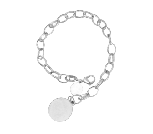 PULSERA ACERO CON CHAPA PARA GRABAR