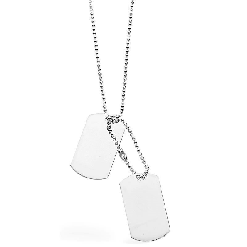 CONJUNTO DE CADENAS DOBLES PARA CHAPAS MILITARES, ACERO