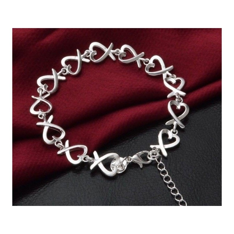 PULSERA CORAZONES CON PLATA 925
