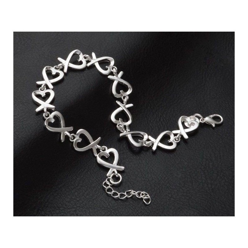PULSERA CORAZONES CON PLATA 925