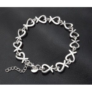 PULSERA CORAZONES CON PLATA 925