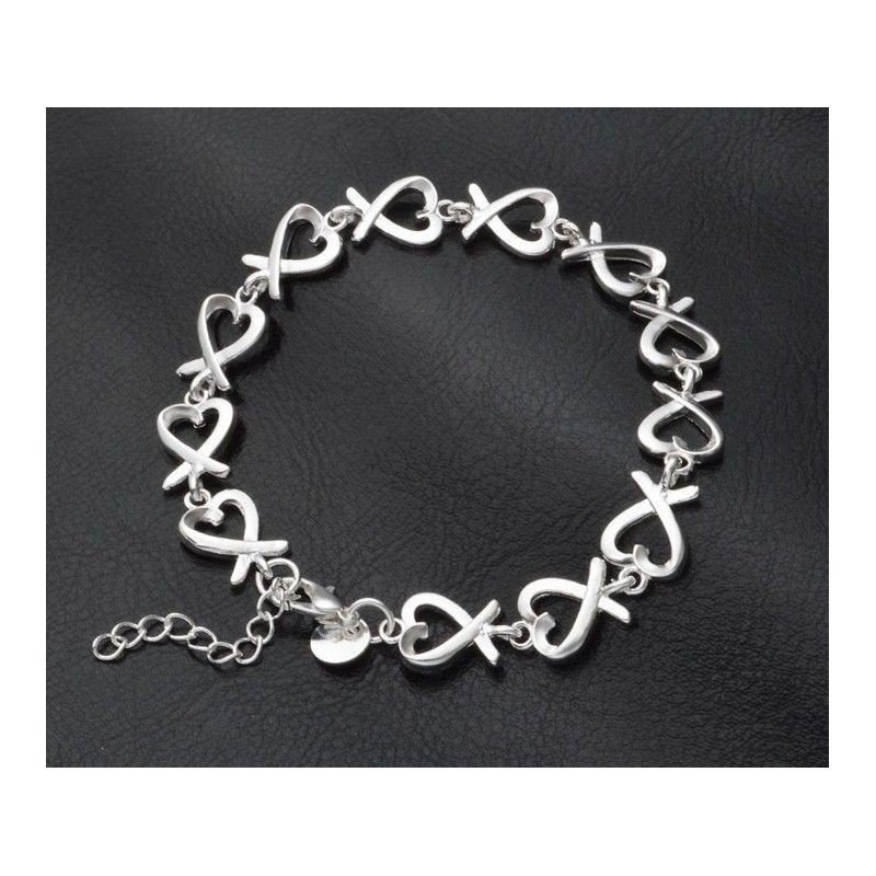 PULSERA CORAZONES CON PLATA 925