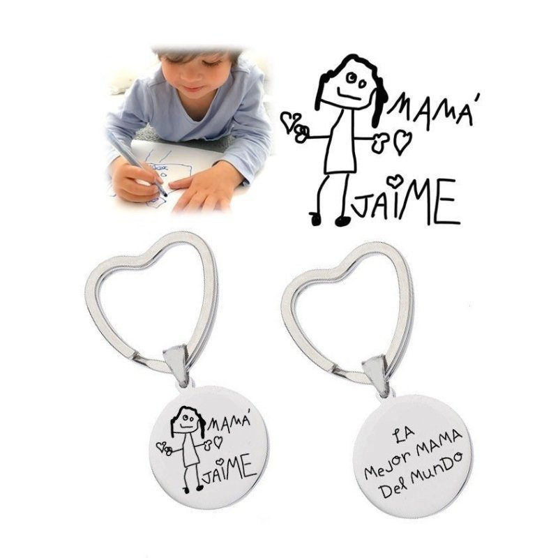 LLAVERO Ó COLGANTE PERSONALIZADO CON EL DIBUJO DE TUS HIJOS