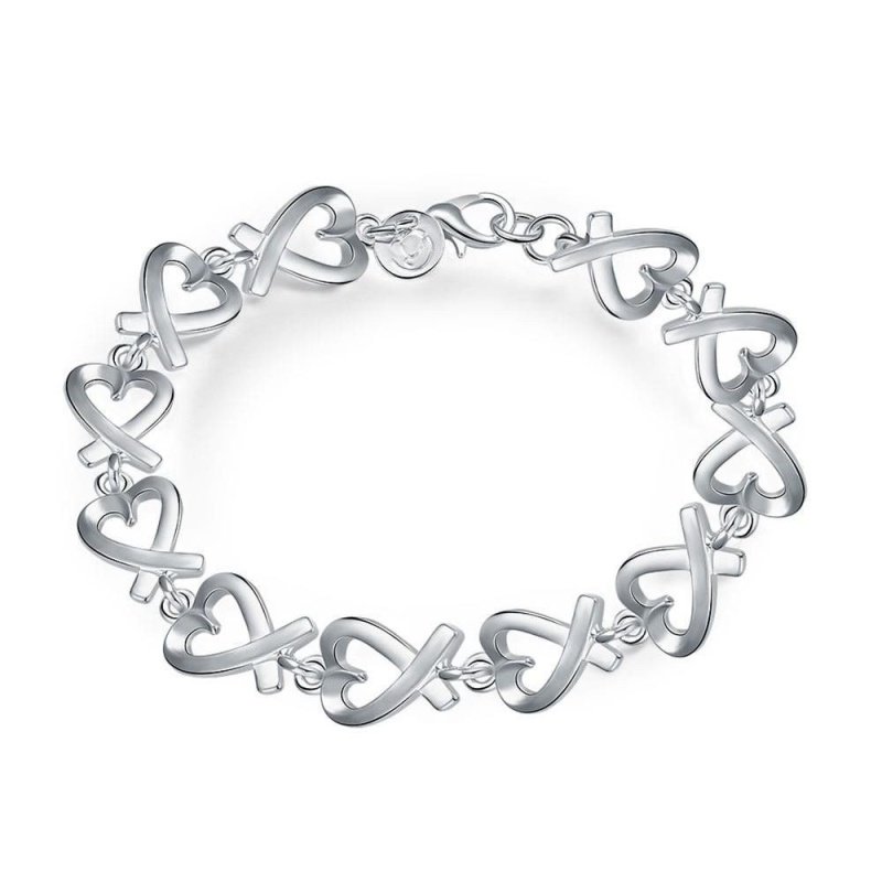 PULSERA CORAZONES CON PLATA 925