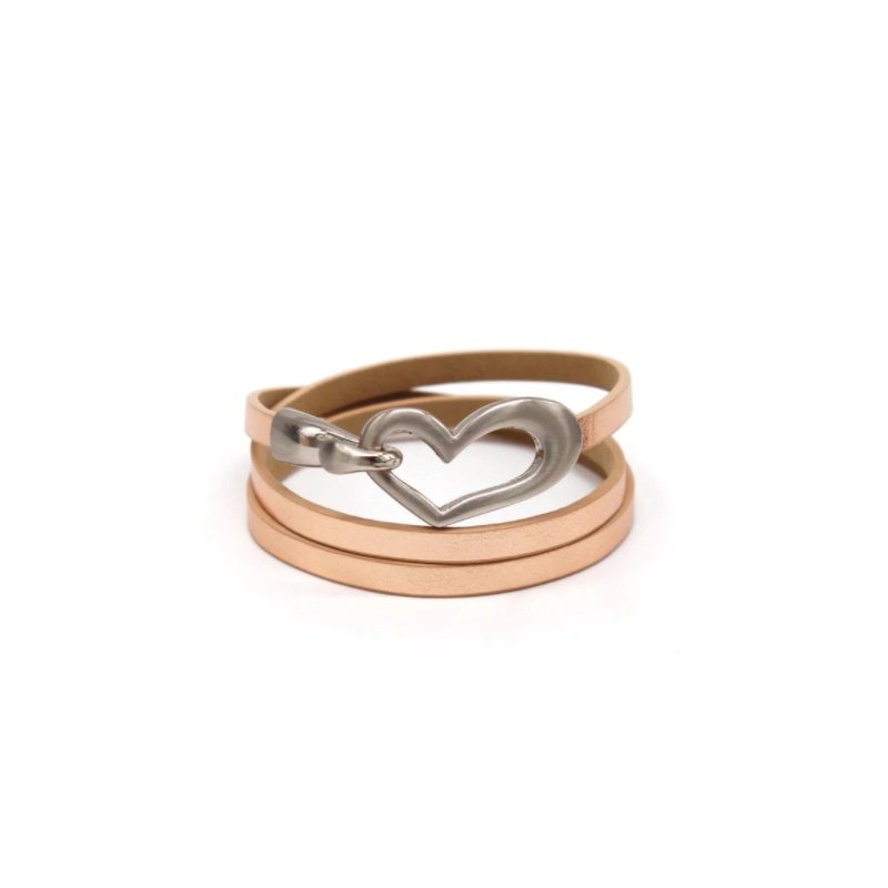 PULSERA ó COLLAR CUERO CORAZÓN (VARIOS COLORES)