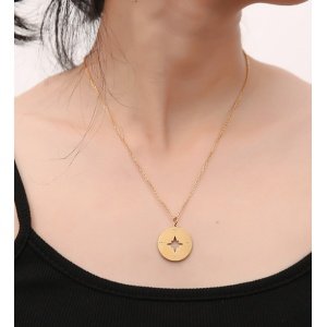 COLGANTE BRÚJULA, ESTRELLA POLAR, EN DORADO O PLATEADO