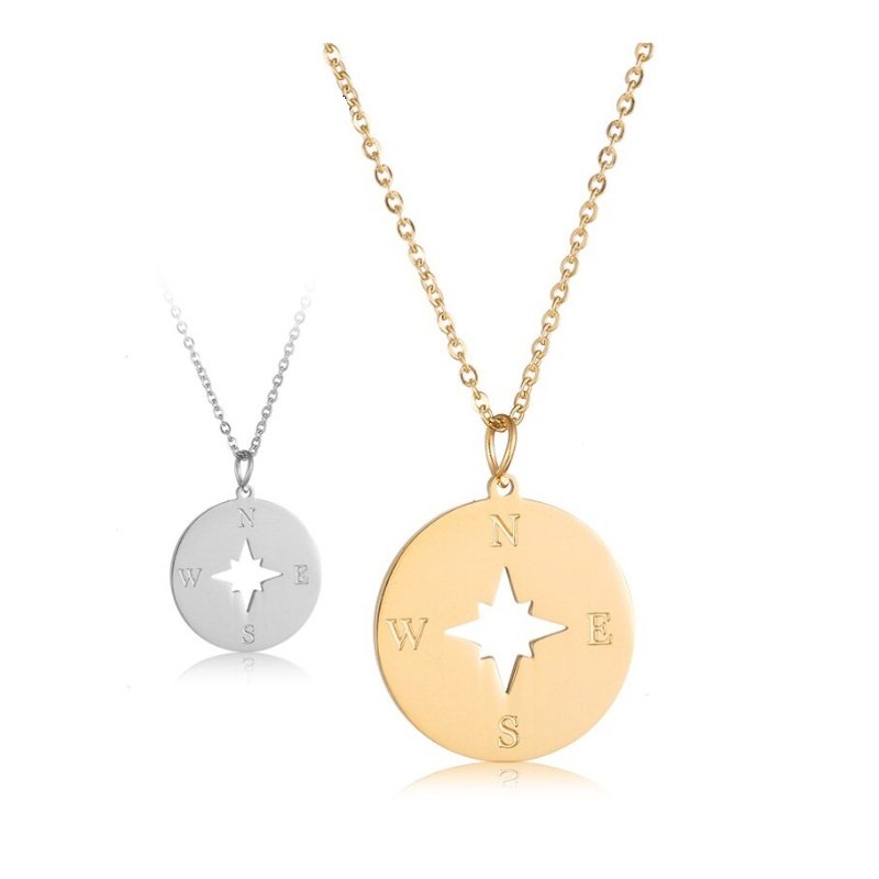 COLGANTE BRÚJULA, ESTRELLA POLAR, EN DORADO O PLATEADO