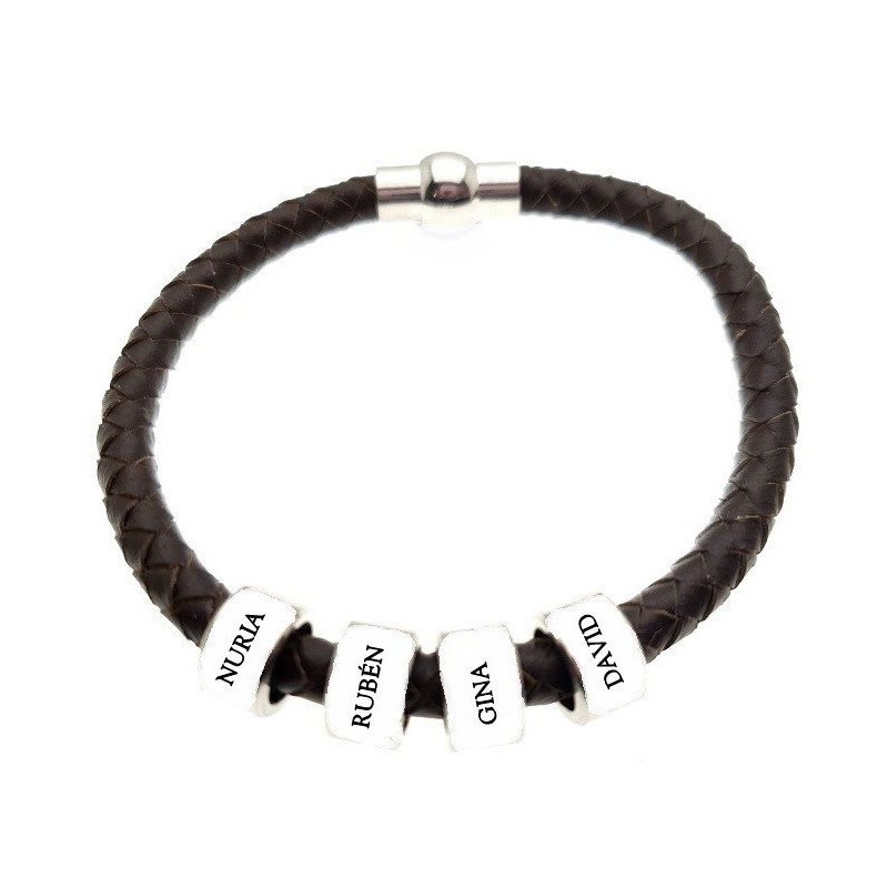 PULSERA CON ENTREPIEZAS PERSONALIZADAS PARA PADRES, MADRES, FAMILIA
