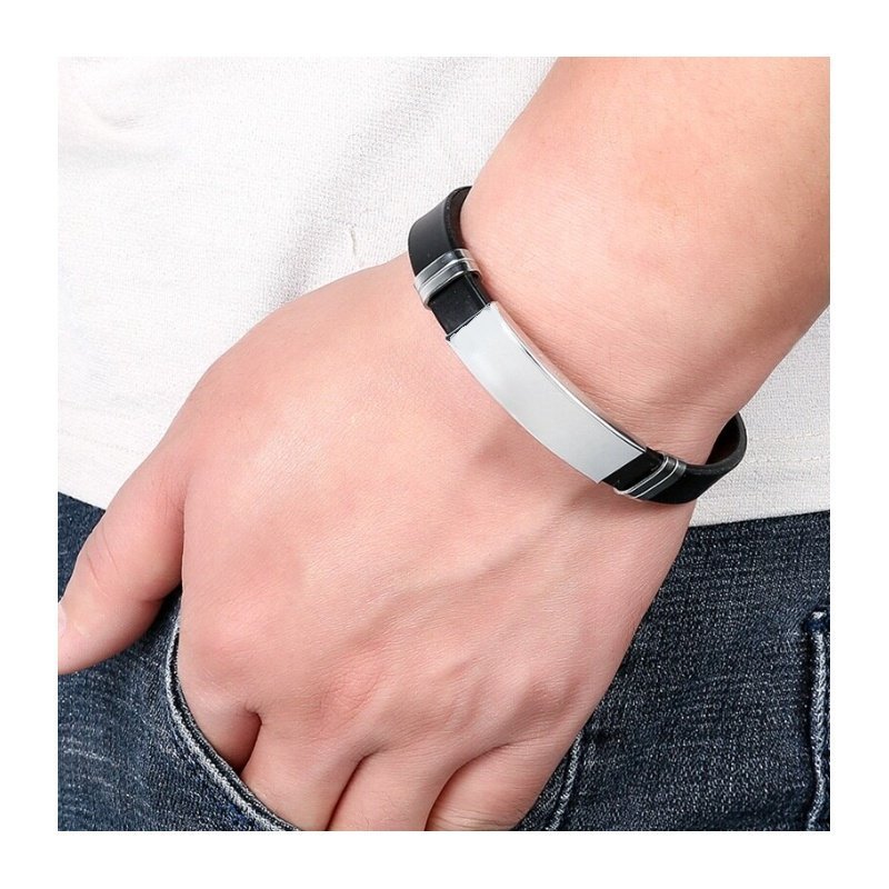 ESCLAVA EN ACERO Y CAUCHO