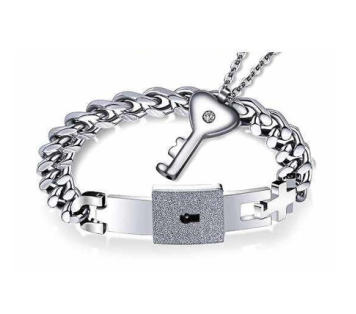 PULSERA CANDADO + COLGANTE LLAVE (IDEAL PAREJAS)