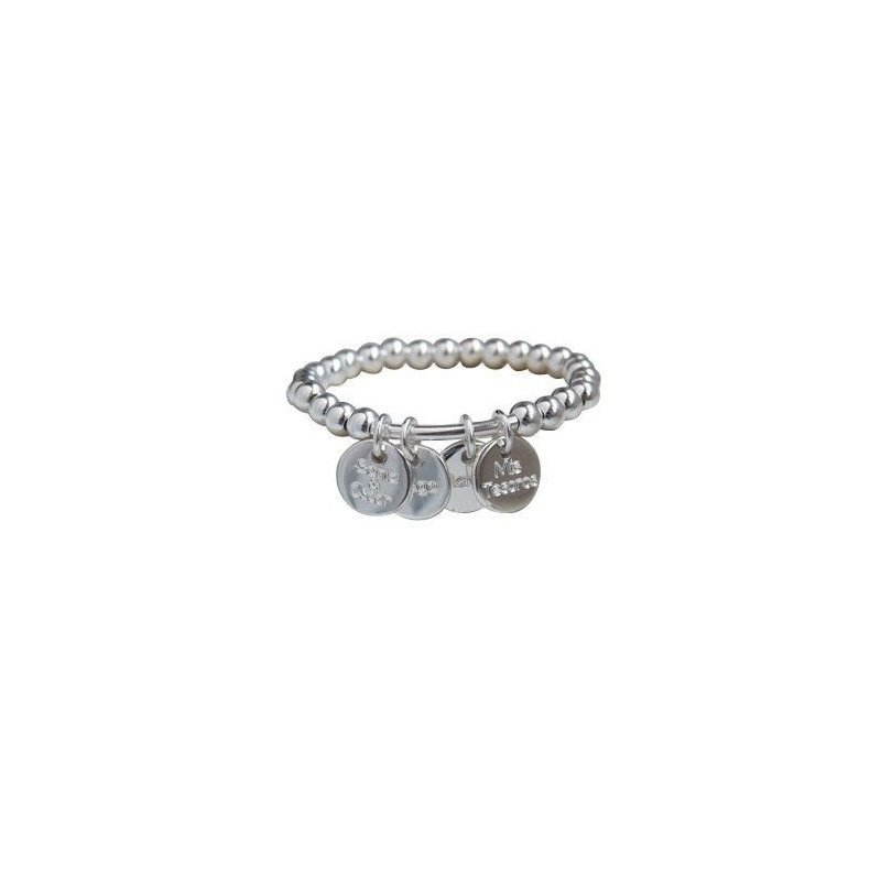 PULSERA PLATA DE LEY 925 PERSONALIZADA CON MEDALLAS PARA GRABAR