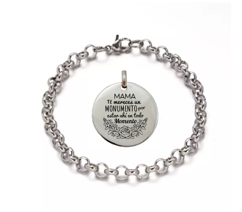 PULSERA ROLO ACERO PARA AÑADIR CHAPAS PERSONALIZADAS