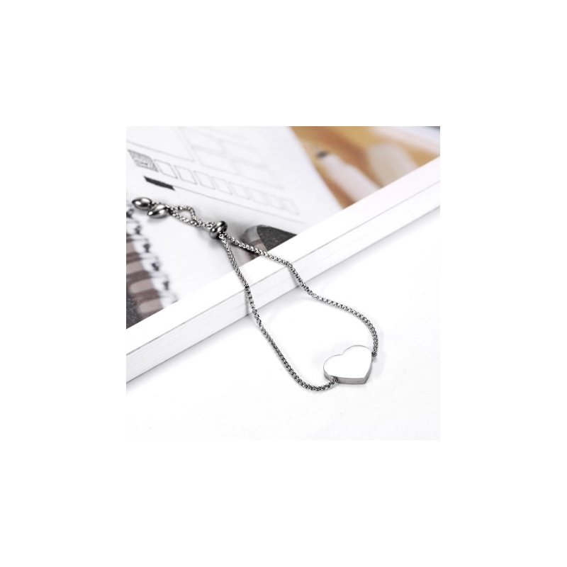 PULSERA ACERO AJUSTABLE CON CORAZÓN PARA GRABAR