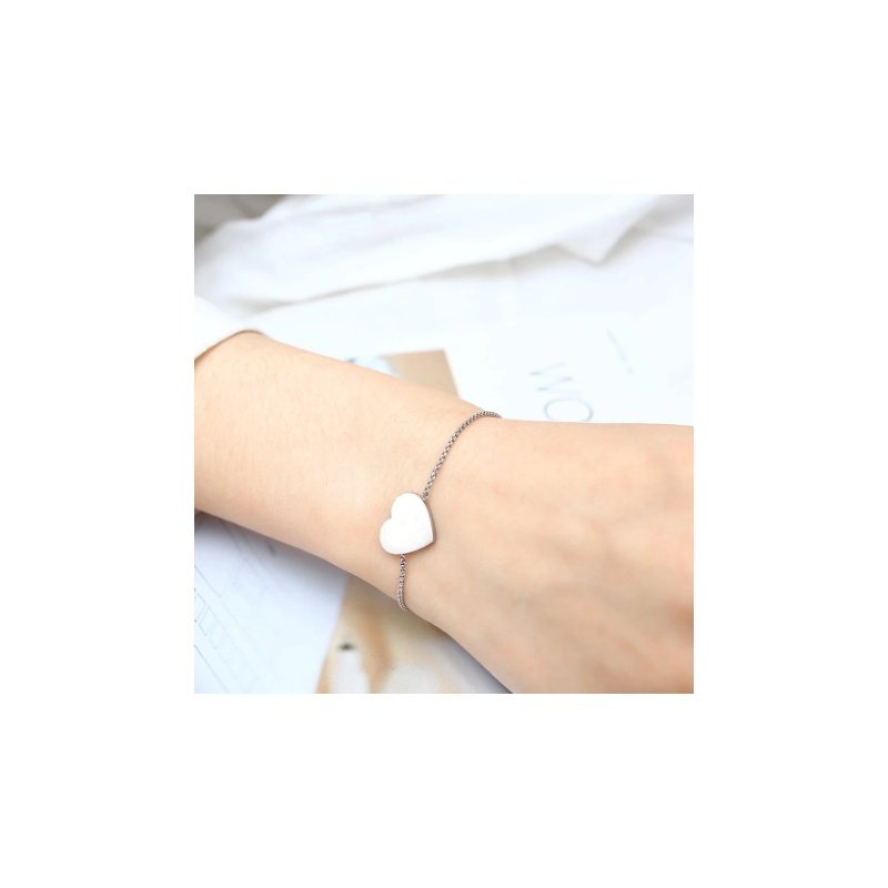 PULSERA ACERO AJUSTABLE CON CORAZÓN PARA GRABAR