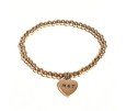 PULSERA BOLAS Y CORAZÓN ORO ROSA PULSERA BOLAS Y CORAZÓN ORO ROSA
