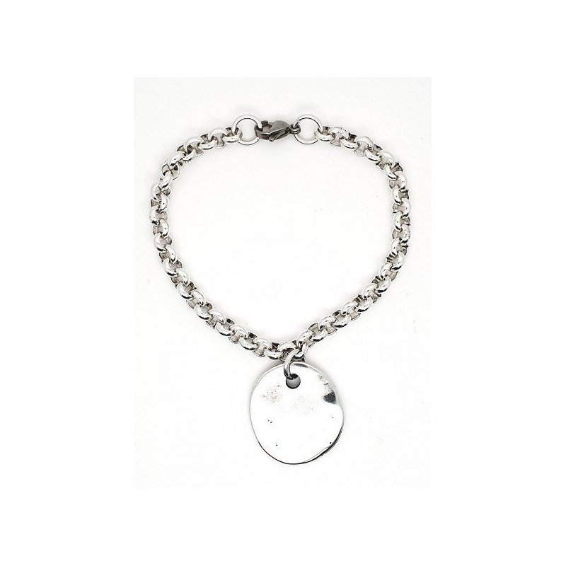 PULSERA ROLO CON CHAPA IRREGULAR