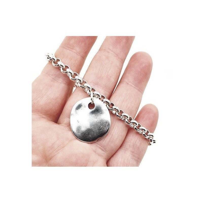 PULSERA ROLO CON CHAPA IRREGULAR