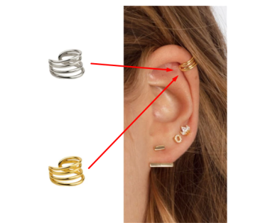 PENDIENTES EAR CUFF (1 UNIDAD) PLATA DE LEY