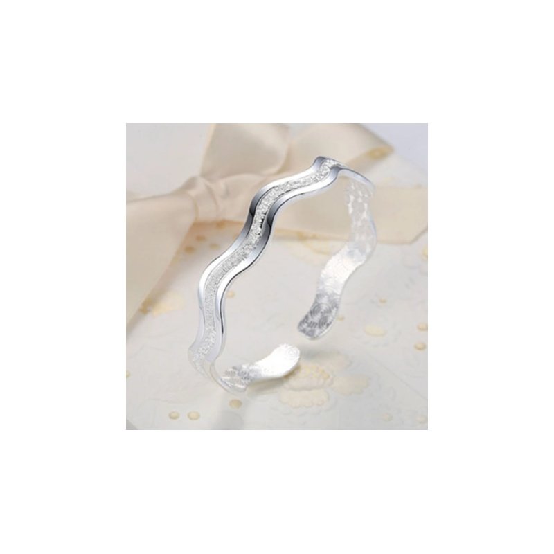 PULSERA BRAZALETE ONDAS PLATA