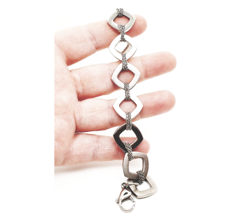 PULSERA CUADRADOS ACERO INOX