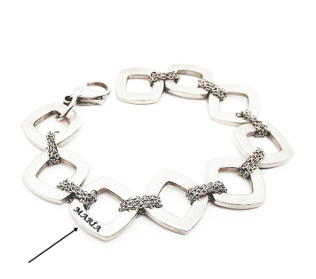 PULSERA CUADRADOS ACERO INOX