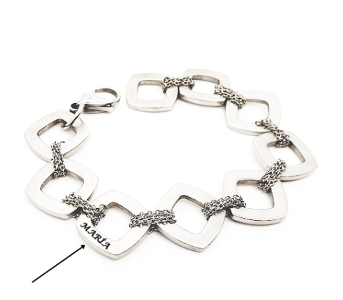 PULSERA CUADRADOS ACERO INOX