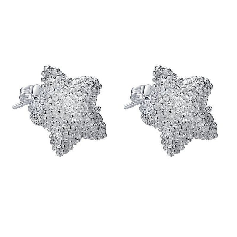 PENDIENTES ESTRELLA LABRADOS CON PLATA 925