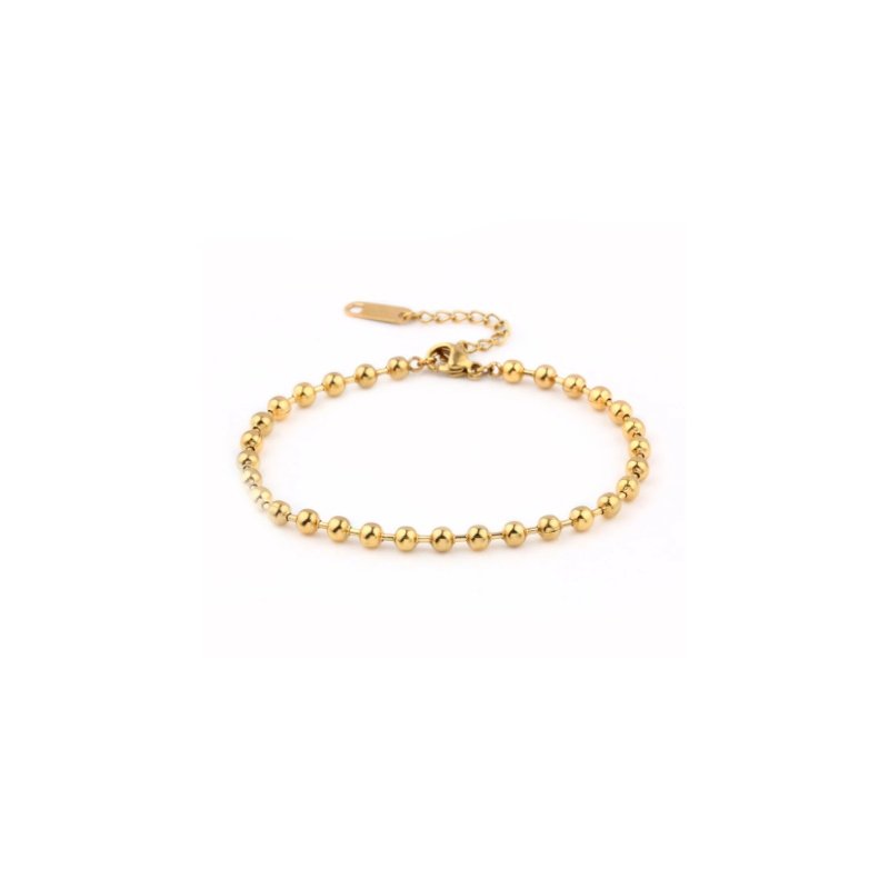 PULSERA BOLITAS CON CHAPITA PERSONALIZADA