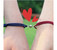 DOS PULSERAS PARA PAREJAS CON IMÁN Y TUBO PERSONALIZADO, VARIOS COLORES