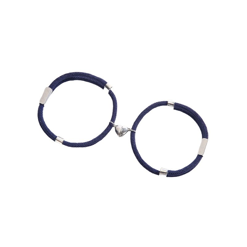 2 PULSERAS PARA PAREJAS CON IMÁN CORAZÓN Y TUBO PERSONALIZADO, VARIOS COLORES