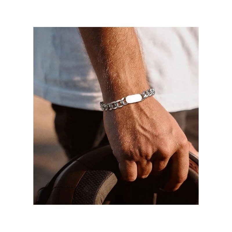 PULSERA UNISEX CON CHAPITA PARA GRABAR