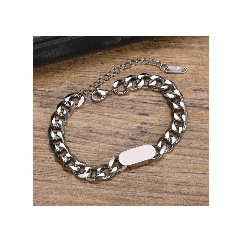 PULSERA UNISEX CON CHAPITA PARA GRABAR
