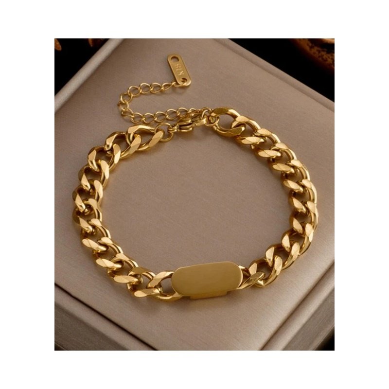 PULSERA UNISEX CON CHAPITA PARA GRABAR