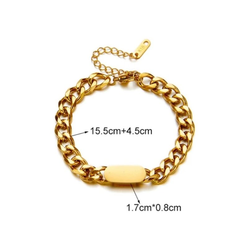 PULSERA UNISEX CON CHAPITA PARA GRABAR