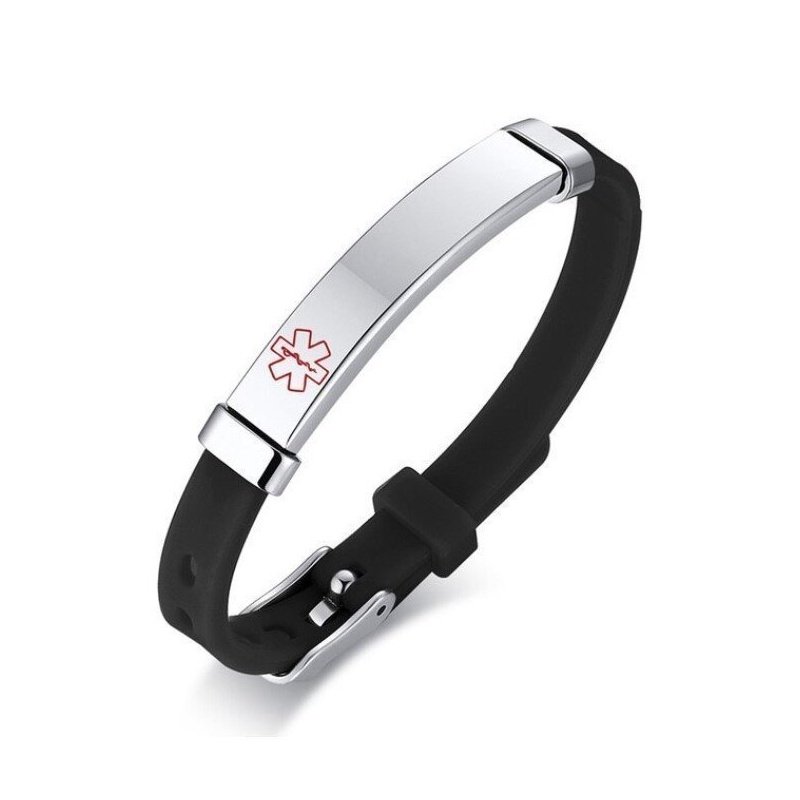 PULSERA ALERTA MÉDICA UNISEX PARA NIÑOS Y ADULTOS