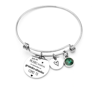 PULSERA RÍGIDA CON CHAPAS PERSONALIZADAS