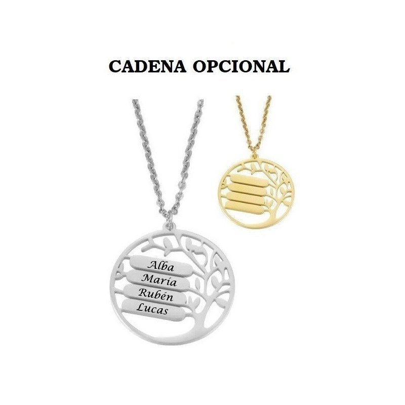 COLLAR ÁRBOL DE LA VIDA PERSONALIZADO PARA GRABAR HASTA 4 NOMBRES