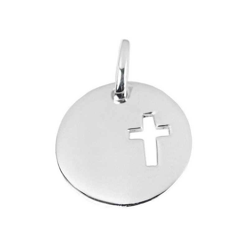 MEDALLA DE PLATA CRUZ PARA GRABAR