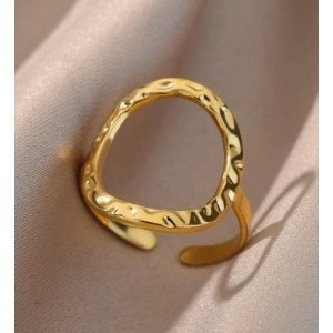 ANILLO CÍRCULO CALADO WATERPROOF ACERO MARTILLADO