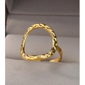 ANILLO CÍRCULO CALADO WATERPROOF ACERO MARTILLADO