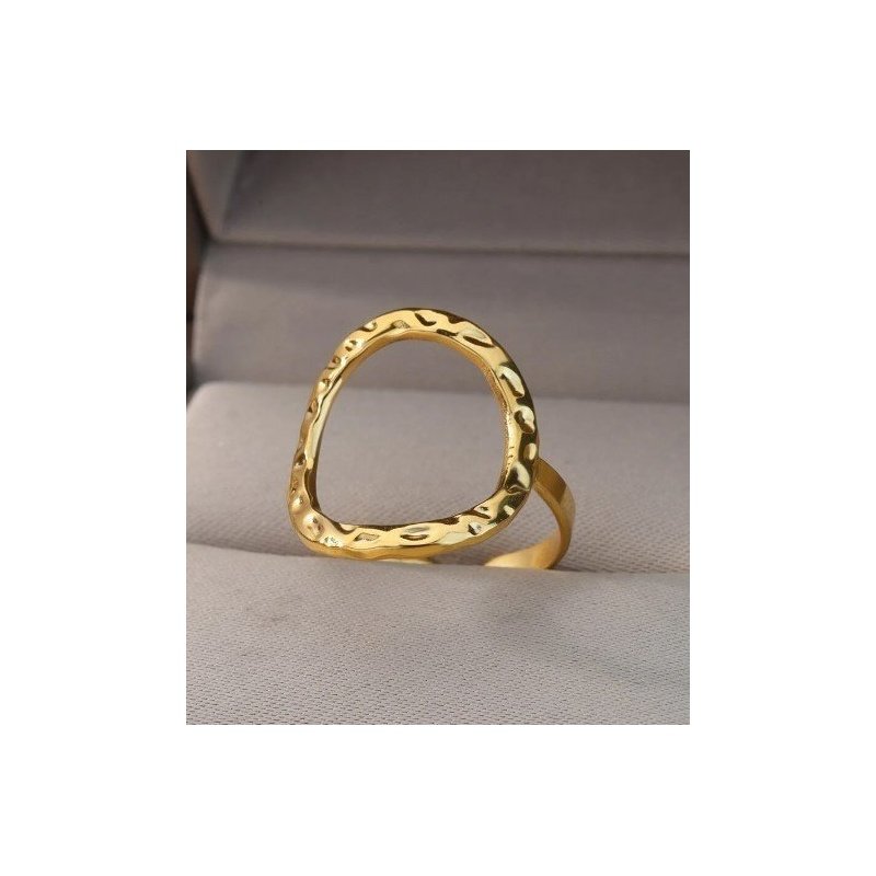 ANILLO CÍRCULO CALADO WATERPROOF ACERO MARTILLADO