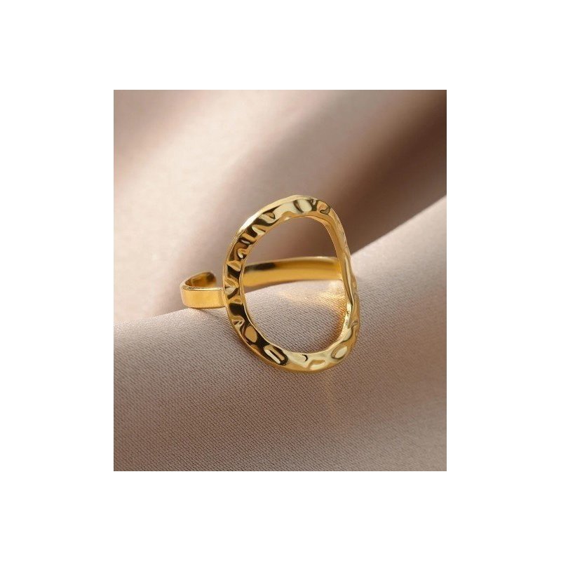 ANILLO CÍRCULO CALADO WATERPROOF ACERO MARTILLADO
