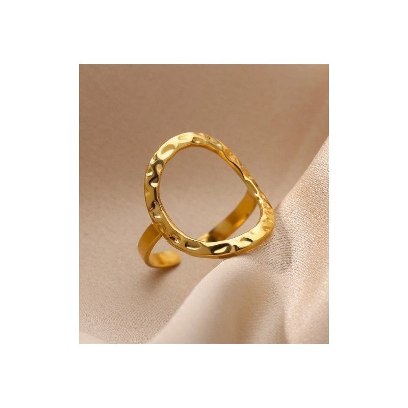 ANILLO CÍRCULO CALADO WATERPROOF ACERO MARTILLADO