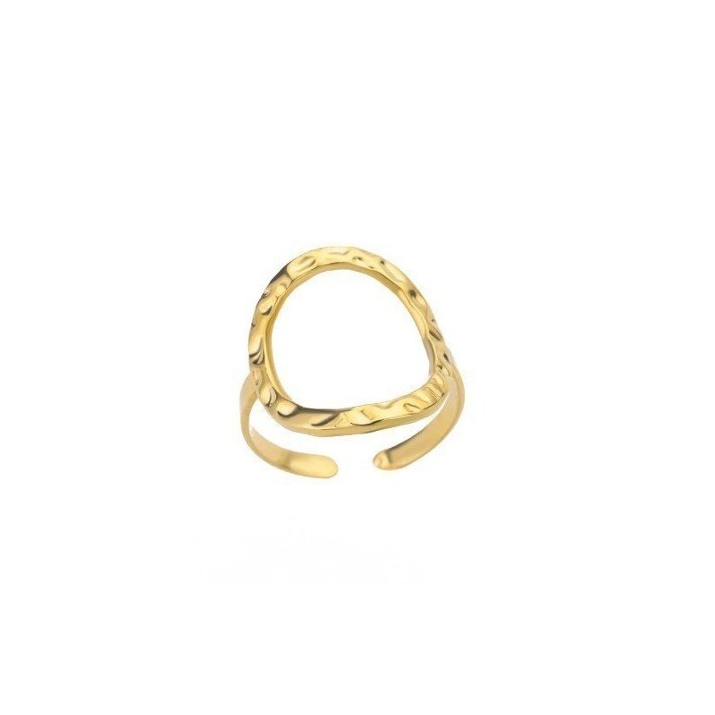 ANILLO CÍRCULO CALADO WATERPROOF ACERO MARTILLADO