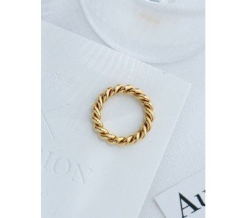 ANILLO TWISTER ACERO Y ORO WATERPROOF